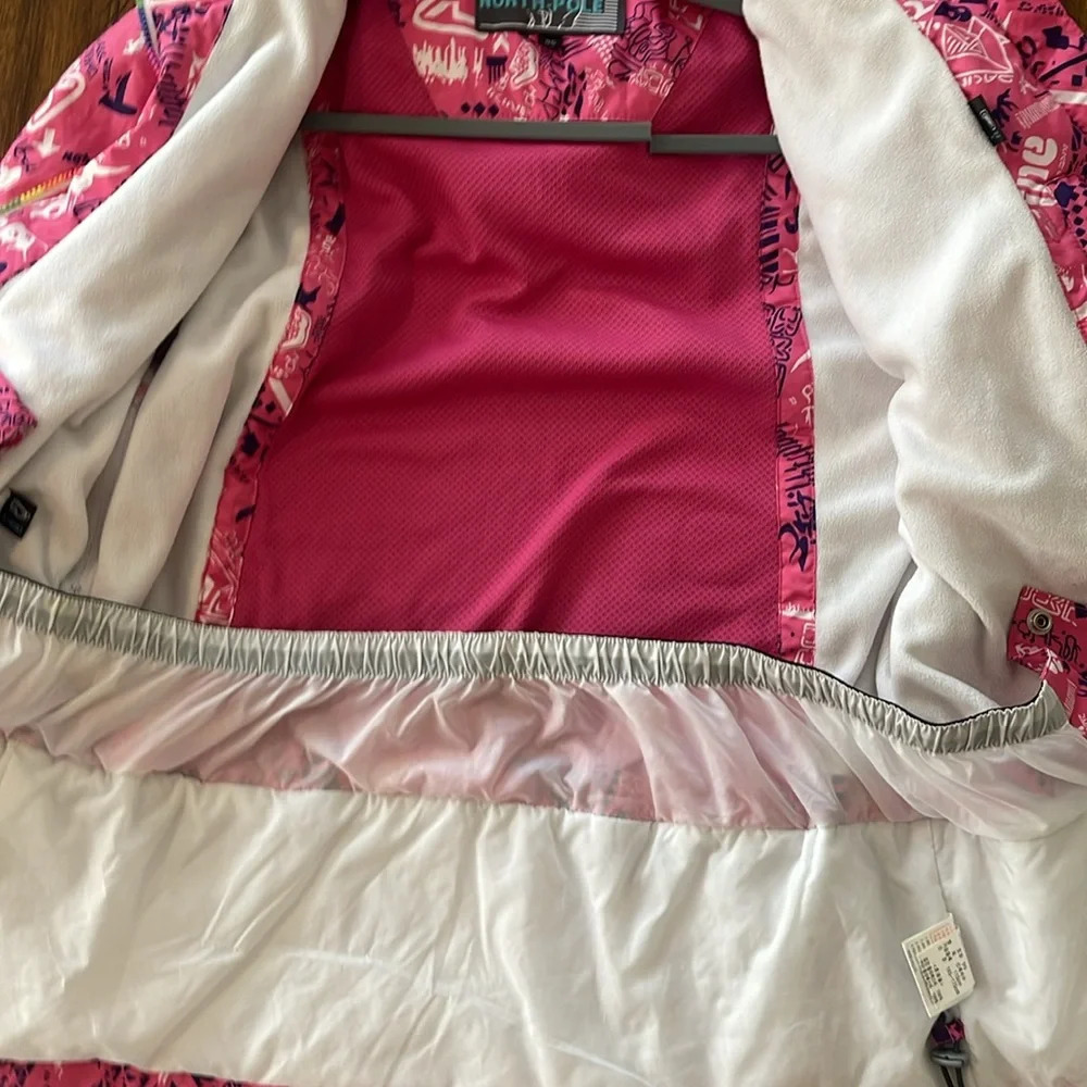 North Pole Ski Snow pink jacket hoodie size M - Picture 11 of 15